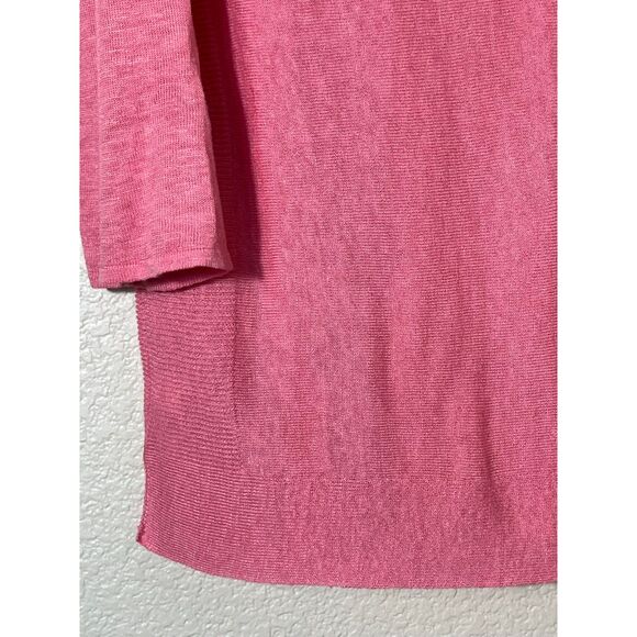 J.Jill Salmon Pink Linen Blend Knit Lightweight Sweater Size Large EUC - Picture 4 of 9